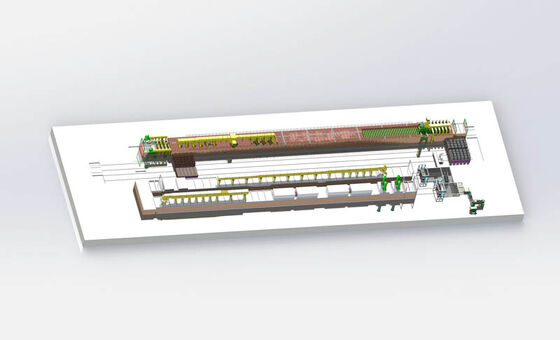 টানেল শুকানোর যন্ত্র এবং টানেল চুলা সহ সম্পূর্ণ স্বয়ংক্রিয় কাদা ইট উত্পাদন লাইন