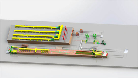 টানেল শুকানোর যন্ত্র এবং টানেল চুলা সহ সম্পূর্ণ স্বয়ংক্রিয় কাদা ইট উত্পাদন লাইন
